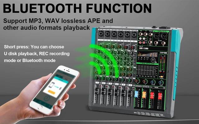 Mixer DJ Depusheng M6 - 6 Canali, Bluetooth, USB, 256 Effetti, Per Registrazione E Live - Foto 12