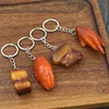 Creative simulation food key chain PVC model Gift Soft glue fake braised pork belly pork trotter roast chicken pendant 2