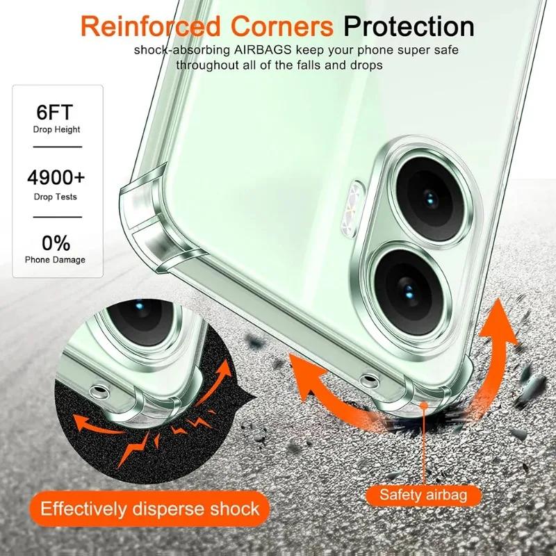 Airbag Soft Silicone Shockproof Transparent TPU Phone Case - Clear Bumper Cover