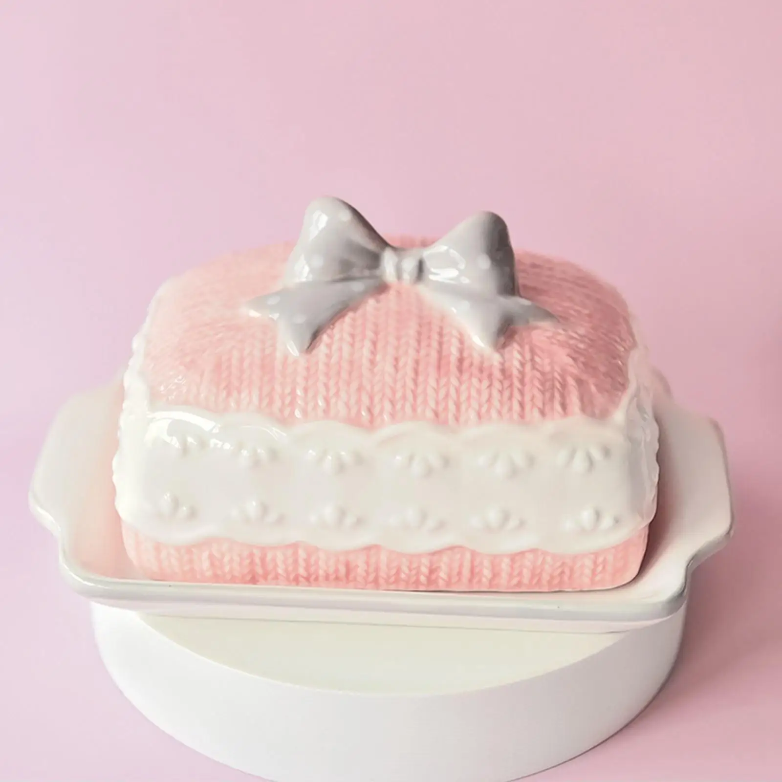 Ceramic Butter Dish Durable Reusable Multifunctional Dessert Plate Butter Keeper for Bar Home Fridge Cake Shop Restaurant