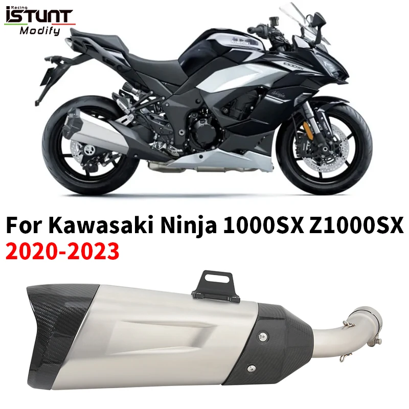 Slip On For Kawasaki Ninja 1000SX Z1000SX 2020-2023 Motorcycle Exhaust Escape Modified Muffler Mid Link Pipe Removable DB Killer