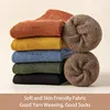 5 Pairs of Women Is Autumn and Winter Solid Color Simple Plush Fleece Thick Warm Fashion Comfortable Mid-tube Socks 4