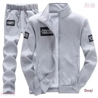 Trendy Hoodie Men's Stand Collar Jacket Casual Set Youth plus Size Clothes Long Pants Sports Wear Male Fashion Outfit