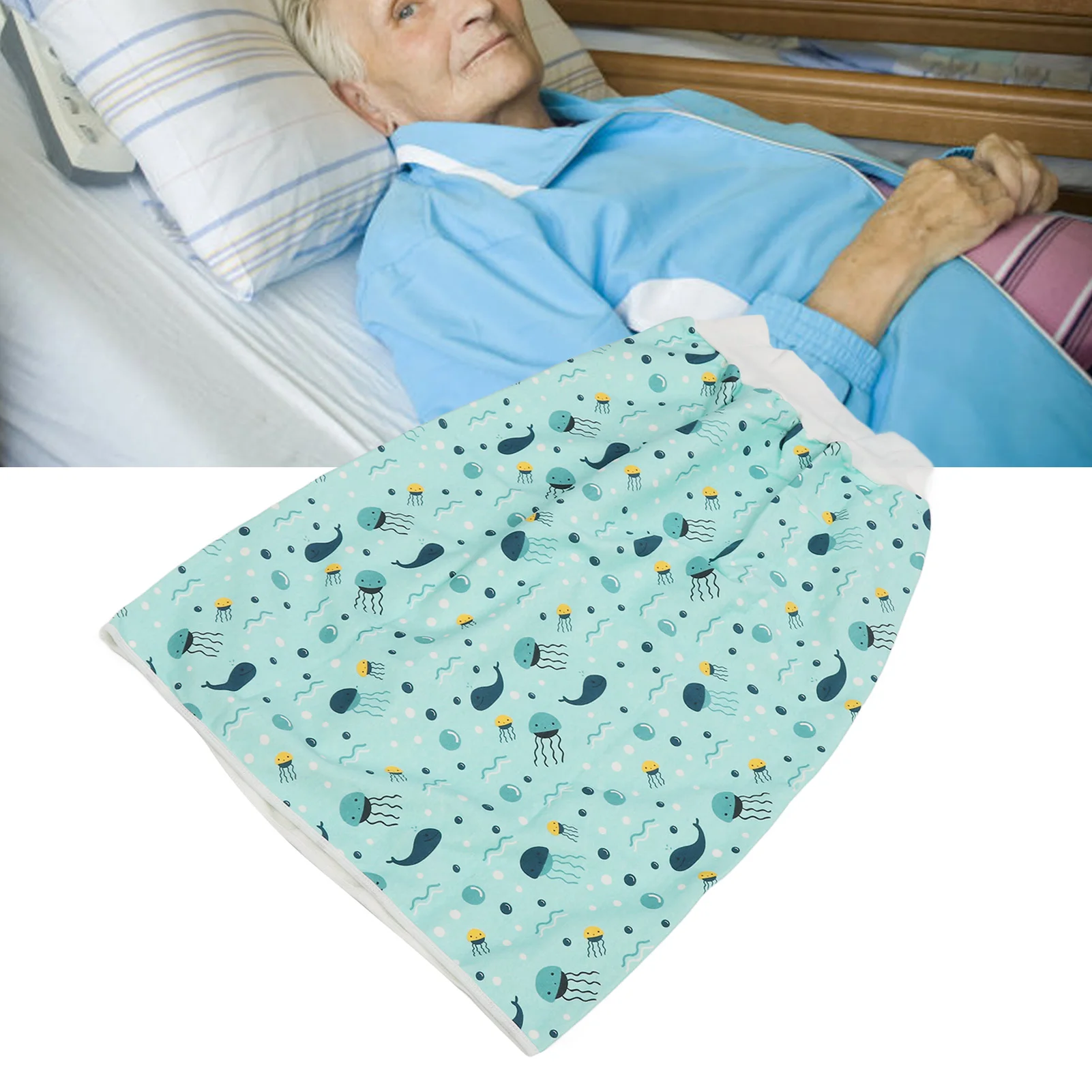 Wearable Incontinence Mat Adult Diaper Skirt Wearable Incontinence Mat Washable Cotton Cloth Reusable Diaper Bed Pad 4