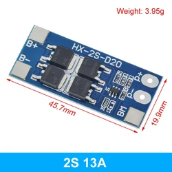 High-Capacity Lithium Battery Protection and Balancing Board (2S 13A)
