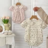 2024 New Summer Korean Style Climbing Suit Short Sleeved Cotton Print Toddler Baby Girls Jumpsuit 0-24M Baby Girl Clothing 5