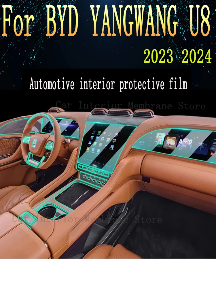 

For BYD YANGWANG U8 2023 2024 Gearbox Panel Navigation Automotive Interior Screen Protective Film TPU Anti-Scratch Sticker