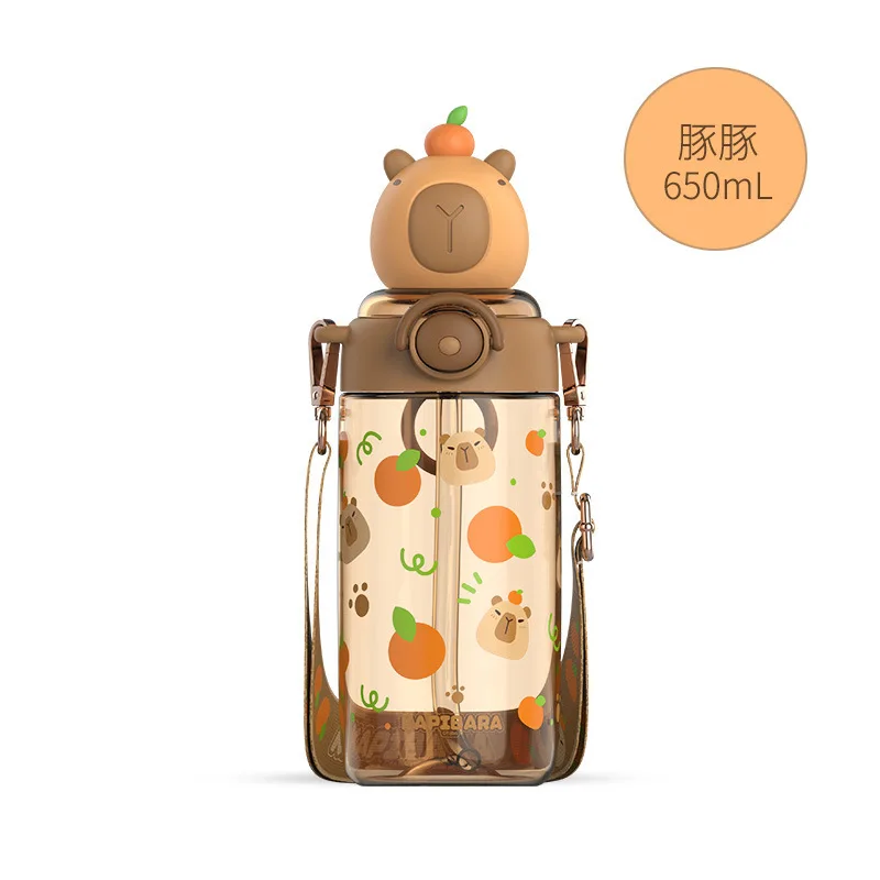 Kawaii High Quality Capybara Tritan Bottles Material Water Cup Kids Portable kapibara Sditch Stress Relief Weddings Gifts
