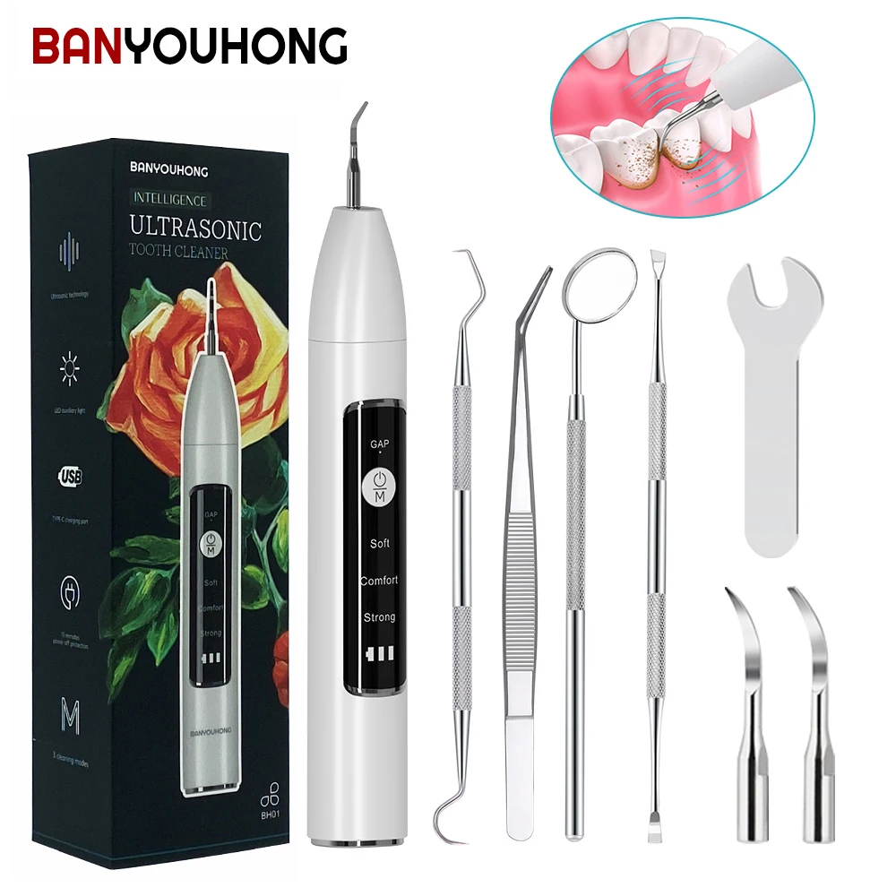 Ultrasonic Dental Scaler For Teeth Tartar Stain Tooth Calculus Remover Electric Sonic Teeth Plaque Cleaner Dental Stone Removal ultrasonic dental irrigator scaler tartar stain tooth calculus remover electric sonic teeth plaque cleaner stone removal clean