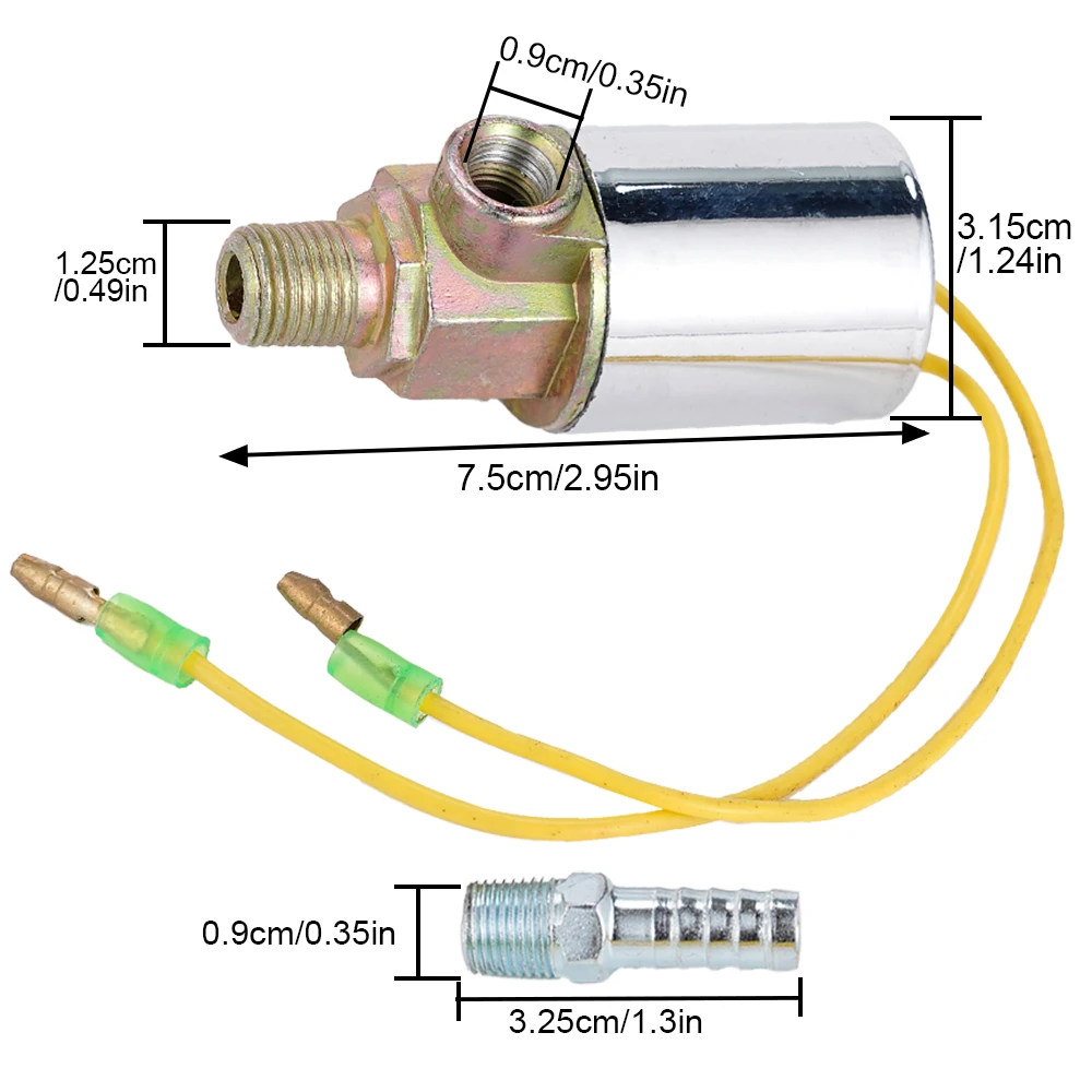 금속 자동차 기차 트럭 에어혼 전기 솔레노이드 밸브, 헤비 크롬, 1/4 인치, 12V, 24V, 10A, 신제품