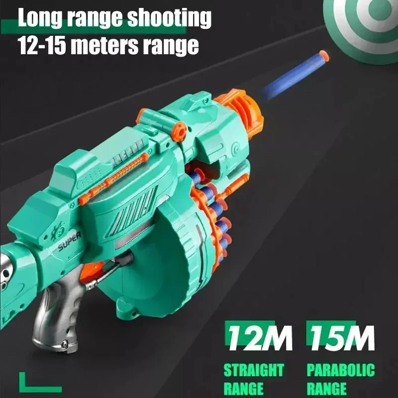 Toy Gun Automatic Electric Toy Foam Blasters & Guns with 40 Foam Bullets, 20-Dart Rotating Drum, Motorized Toys Guns for 6-12 3