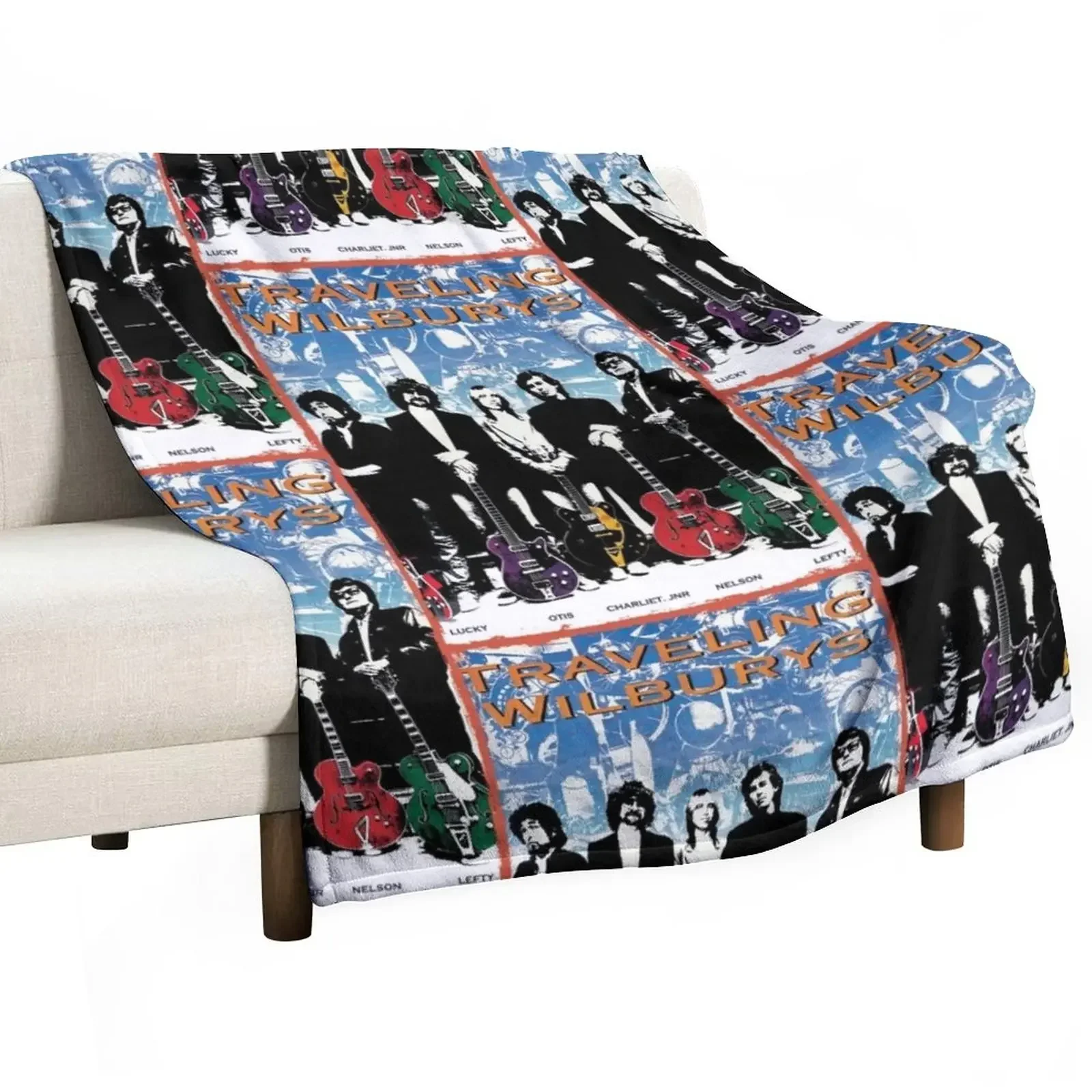 

The Traveling Wilburys Band Throw Blanket Large Decorative Sofa Custom Travel Blankets