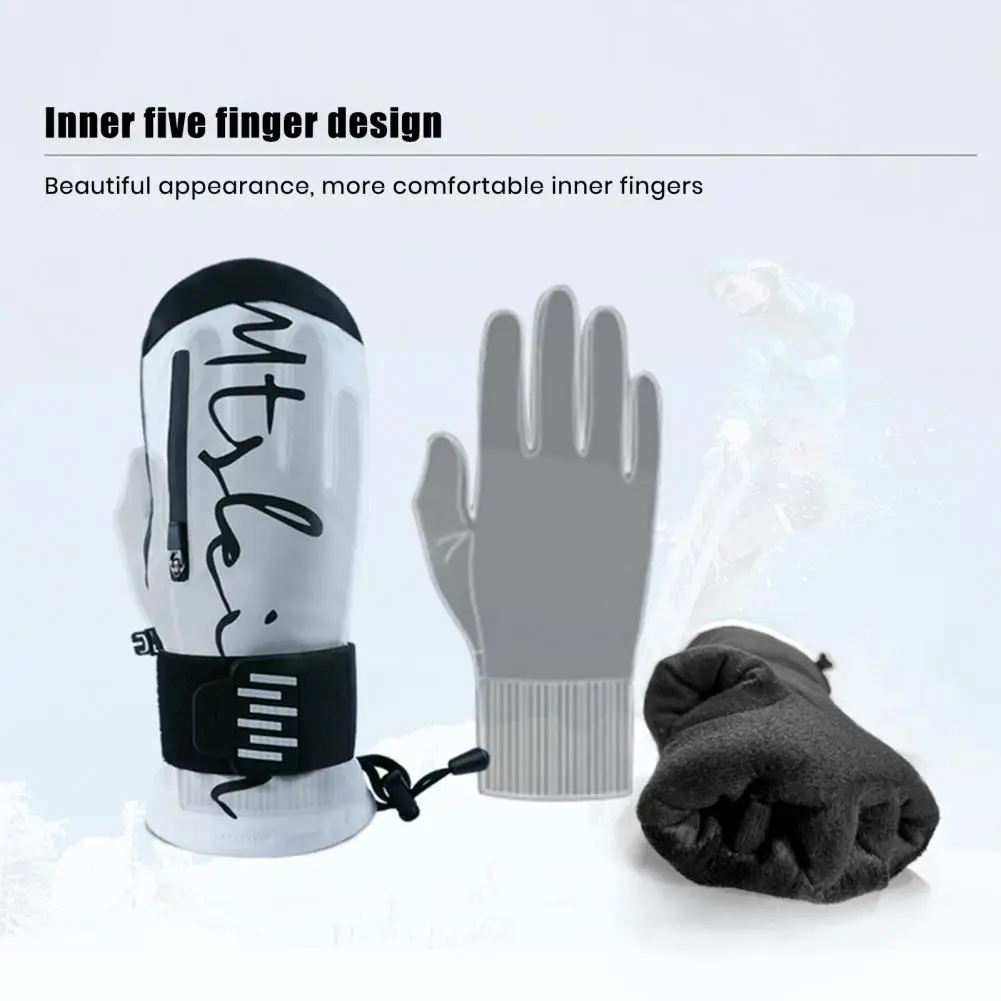 Ski Gloves Waterproof Ski Gloves Winter Ski Gloves with Built-in Wrist Guards for Snowboarding Cycling Waterproof Warm Snowboard 5