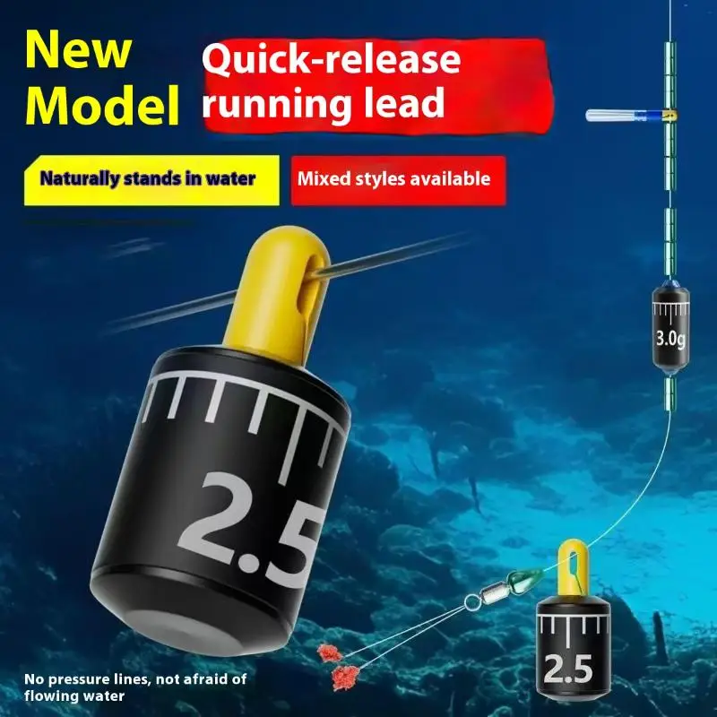 Kit 5 plombs de pêche ajustables proportionnels pour ligne avec alerte compacte