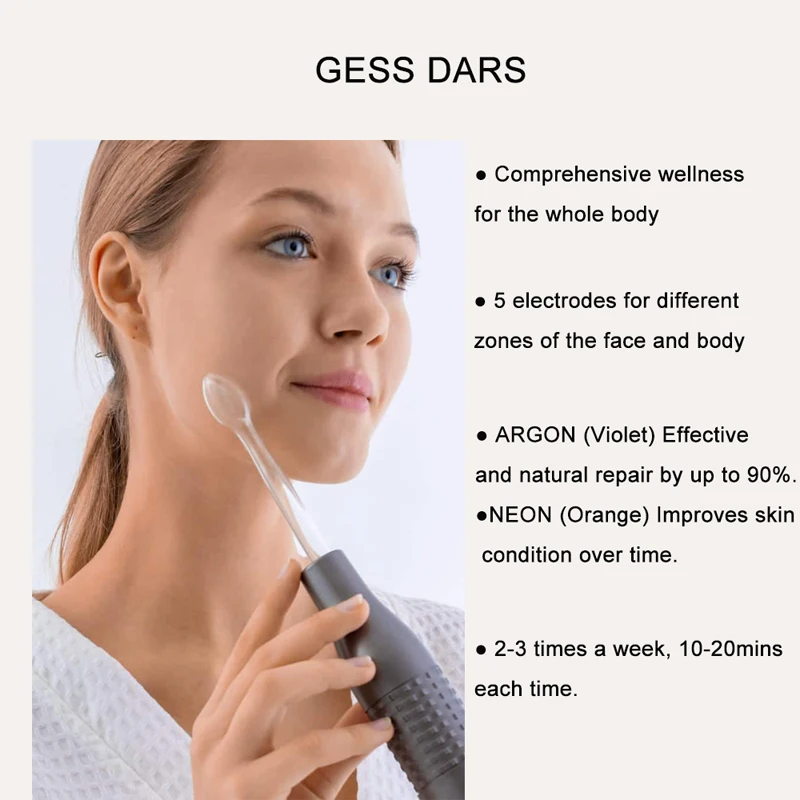 GESS Skin Massage Wand-Portable High Frequency Skin Massage Machine with 5 Wands &ndash; Boost Your -US PLUG skin therapy wand