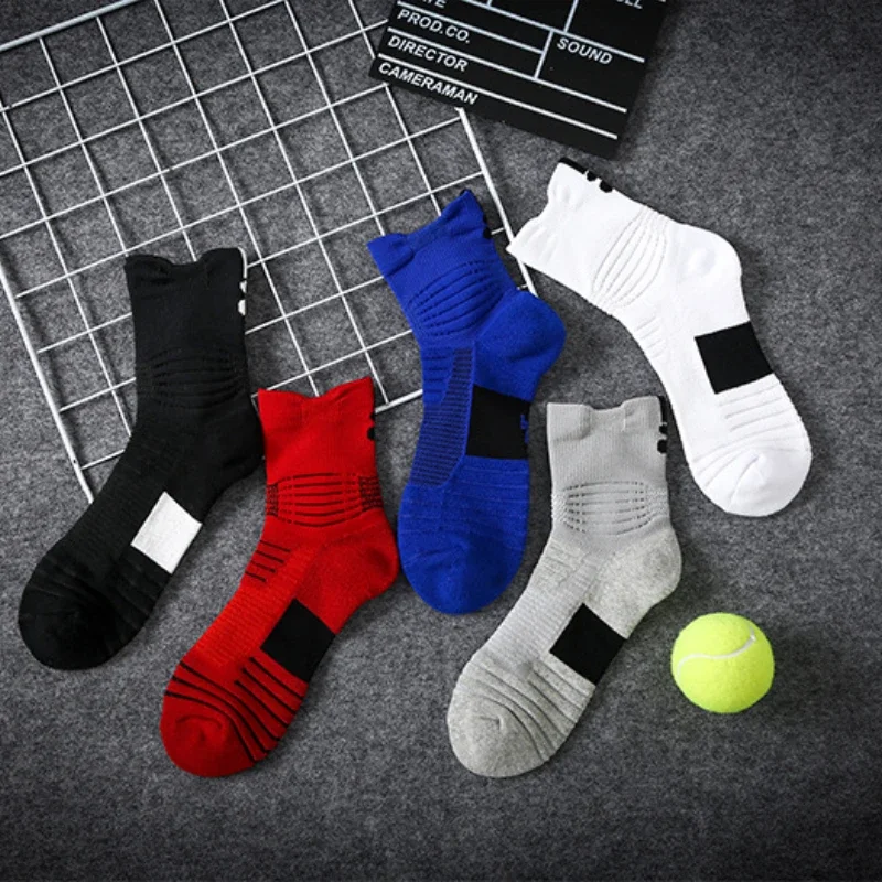 Socks Basketball men's towel bottom anti slip sports boat outdoor short and medium length elite quick drying running badminton socks,tennis socks