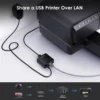 Wavlink USB 2.0 LRP Print Server Share a LAN Ethernet Networking Printers Power Adapter USB HUB 100Mbps Network Print Server US 3