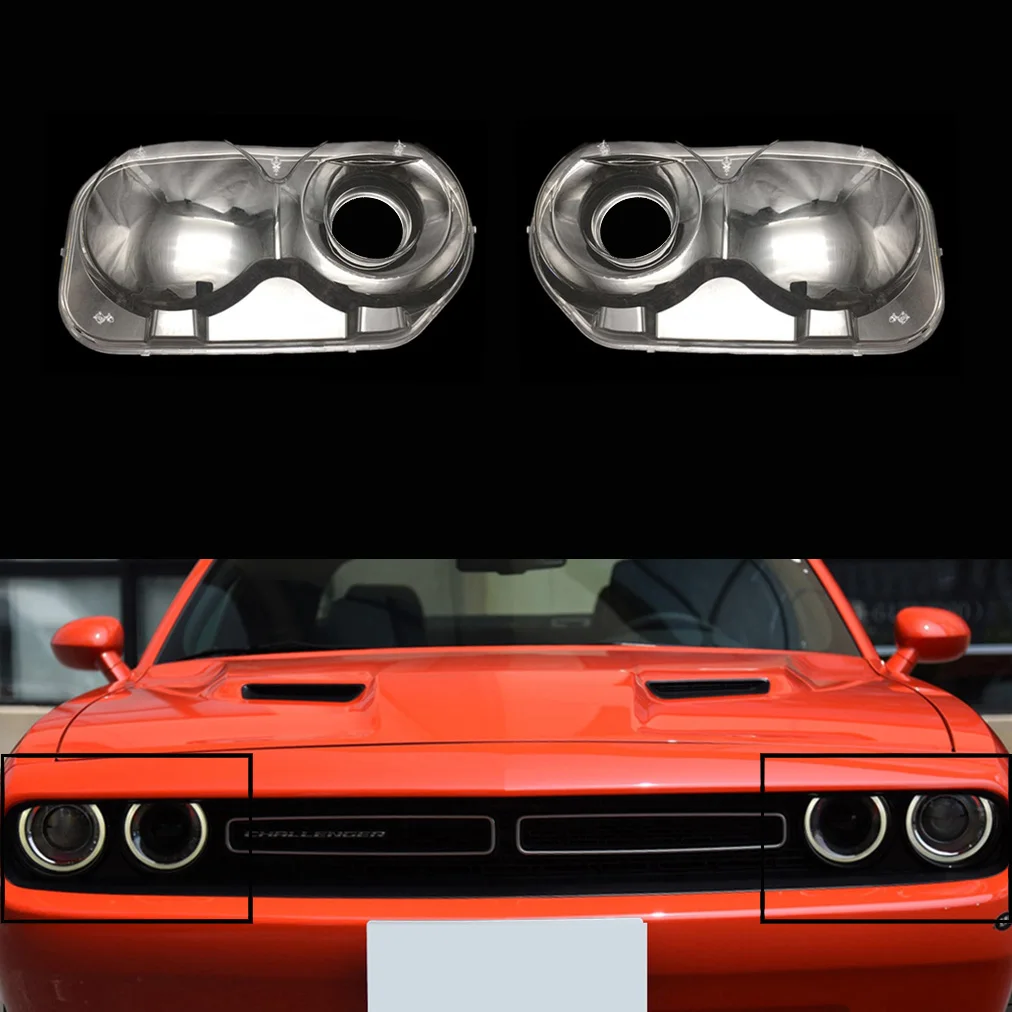 

Front Car Protective Headlight Cover Lens Fit For Dodge Challenger 2008-2020 Headlamp Shell