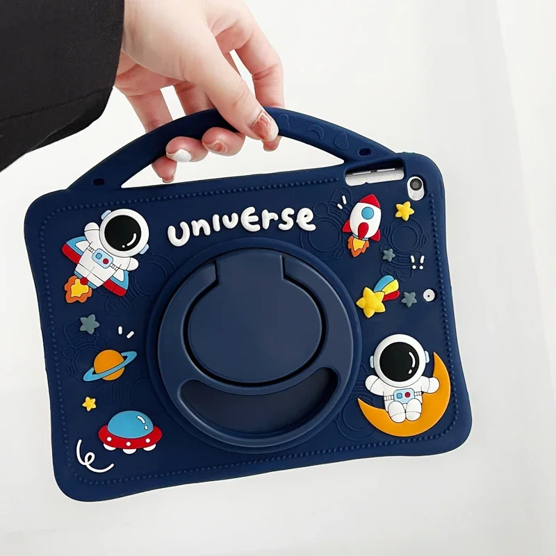 Durable Kids Tablet Case with 360° Rotating Handle & Stand - Shockproof Cover