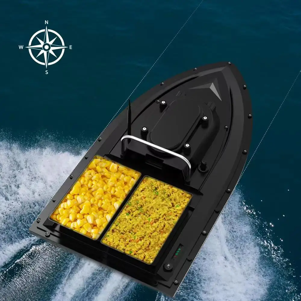 Bateau à appâts RC double moteur 2.4G 7.4V 5200mAh pour pêche carpe