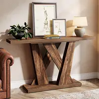 Farmhouse Entryway Table Rustic Brown