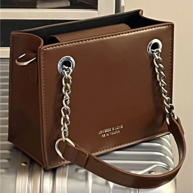 Japanese Style Vintage Handbag Women Leather Square Large Capacity Shoulder Bag Ladies Premium Fashion Casual Crossbody Bag 2025