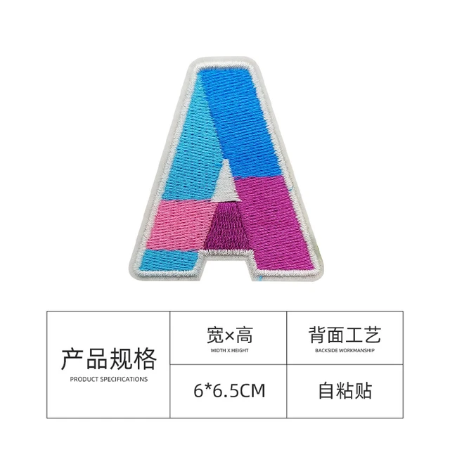 Rainbow Letters Alphabet Embroidered Iron on Patches for Clothing Bags  Jacket Sew on Accessories DIY Name Patch Applique 