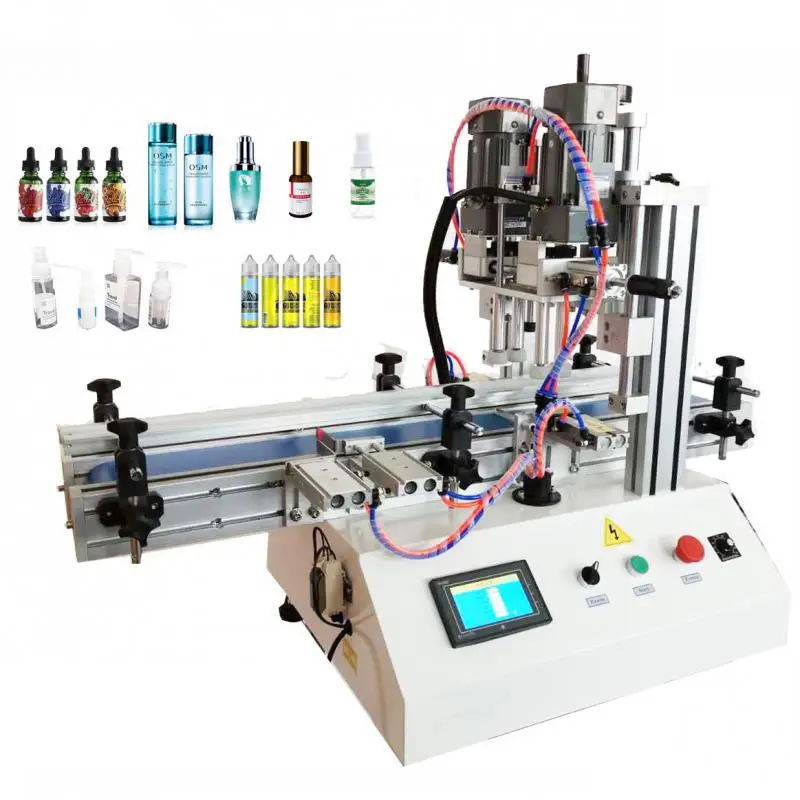 

Настольная автоматическая укупорочная машина с винтовой крышкой, вращающаяся настольная модель