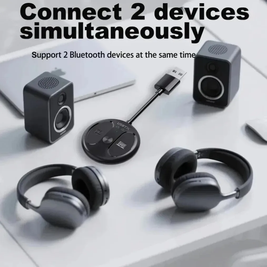 Bluetooth 5.4 Audio Transmitter and Receiver 2 In 1 Wireless 3.5mm Aux Audio Adapter Bluetooth Transmitter for TV Car Headphones