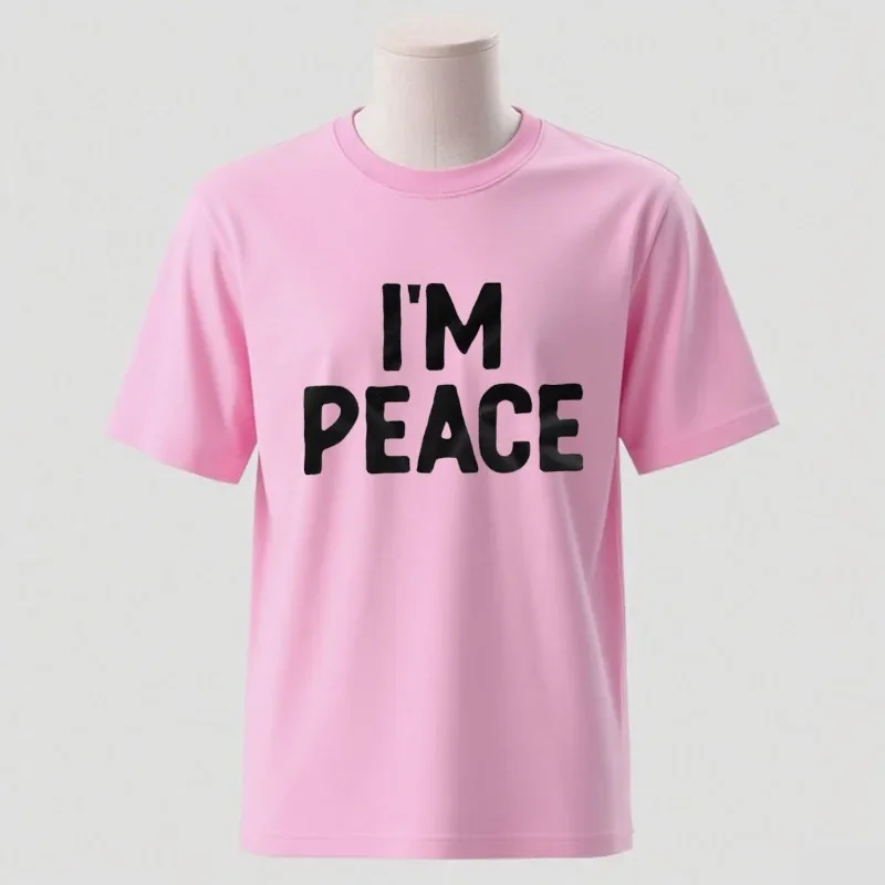 Paar, ich komme in Frieden, ich bin Frieden, lustige T-Shirts, doppelte Bedeutung, Humor, unbegünstige Harajuku-Ärmel, lässige, ästhetische Kleidung – Detail 6