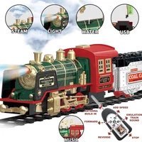 Kids Toys Christmas Gifts Train Set For Christmas Tree Rechargeable Electric Train For Kids With Remote Steam Lights Sound 2