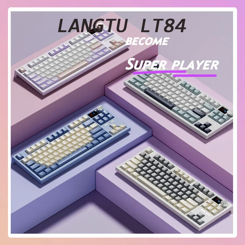 

Механическая клавиатура Langtu Lt84, игровая клавиатура с Rgb подсветкой, беспроводная Bluetooth 2,4g Esports, высоковнешняя периферийная