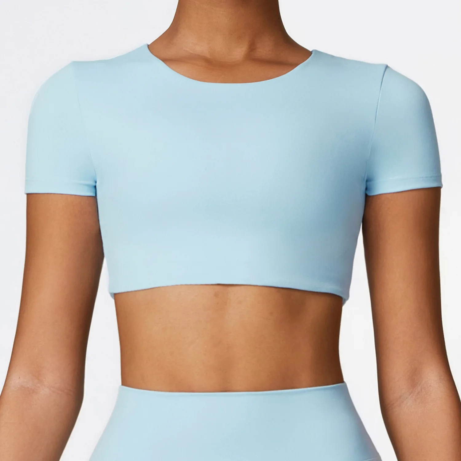 Women\'s Seamless Slim Fit Running Fitness T-shirts Short Sleeve Crop Top Yoga Shirts Gym Sport Cycling Workout Tops For Women