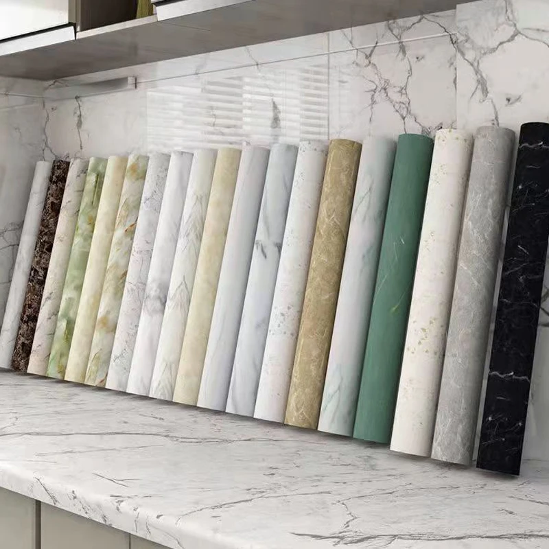 

Self-Adhesive Marble Wallpaper Waterproof Kitchen DIY Decoration Stickers for Walls In Rolls Furniture Decorative Sticker Film