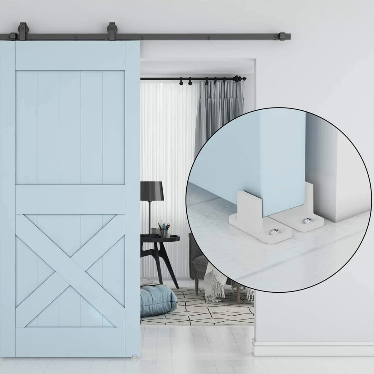 2pcs Plastic L-Guide Floor Guide Adjustable Sliding Parts Replacement For Sliding Barn Door Home Decor Accessories Herramientas Sliding Door Roller Sliding Door Pulley