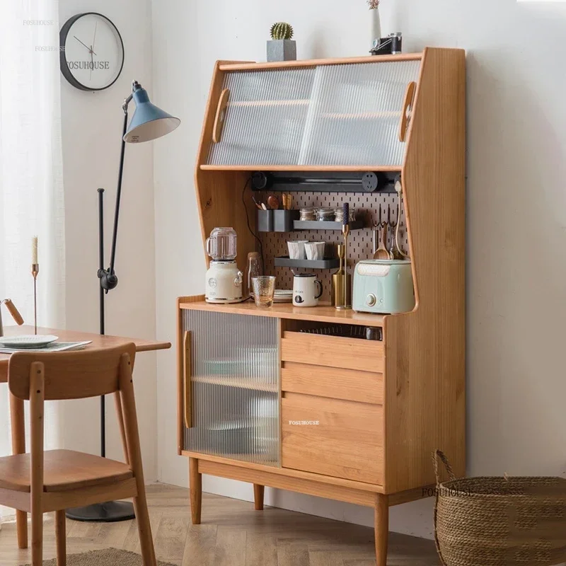 Solid Wood Nordic Sideboards Modern Home Tea and Wine Cabinets Against Wall Japanese Living Room Furniture et Sideboard