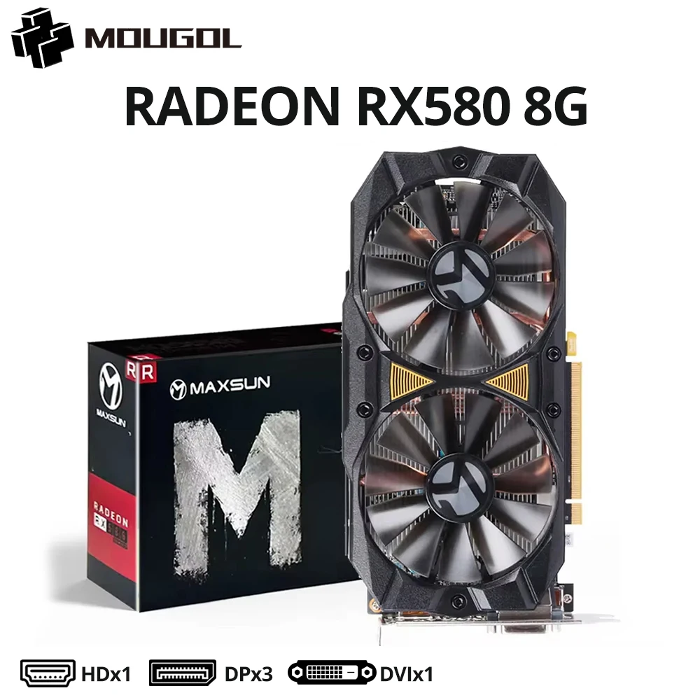 グラフィックボード・グラボ・ビデオカード MOUGOL Radeon RX580 GDDR5 8GB MOUGOL AMD Radeon RX580 8G Graphics Card GDDR5 Memory Video
