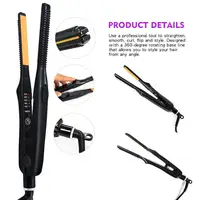 2-in-1 Mini hair straightener Ceramic flat Iron Professional Hair straightener Portable ultra-thin piece hair straightener 2
