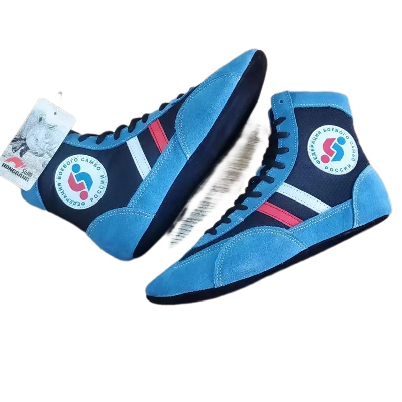 Sambo Wrestling Shoes Professional Fighting Leather Sneakers Training Soft Bottom САМооборона Без Оружия Shoe