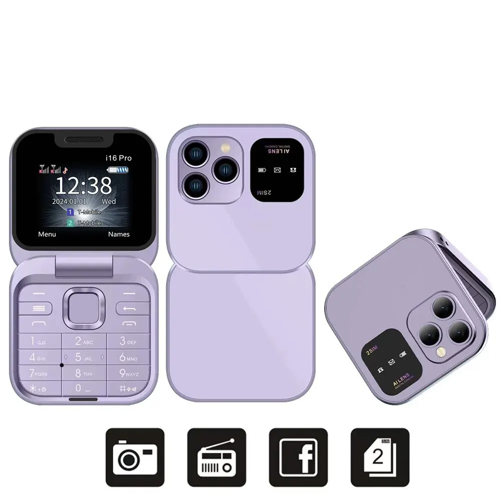 SERVO I16 Pro MIni Fold Mobile Phone 2G GSM Dual SIM Card Speed Dial Video  Player Magic Voice 3.5mm Jack FM Small Flip Cellphone - AliExpress