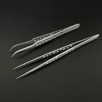 Electronics Industrial Tweezers Precision Anti-static Curved Straight Tip Stainless Forceps Phone Repair Hand Tool sets 2