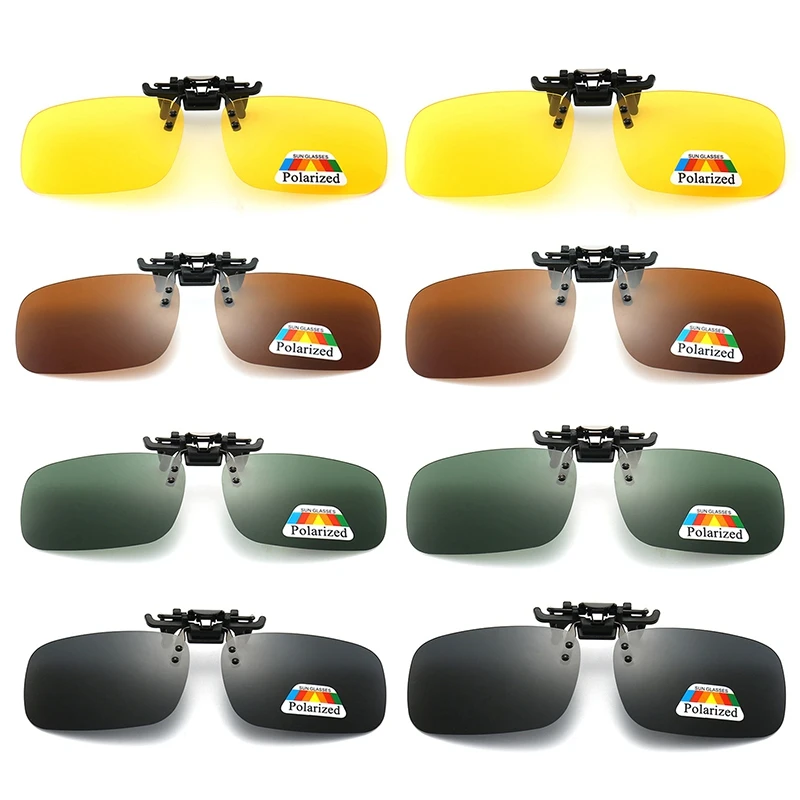 Universal Polarized Clip-On Sunglasses for Men and Women - UV Protection, Night Vision, and Anti-Glare Eyewear for Fishing and Driving