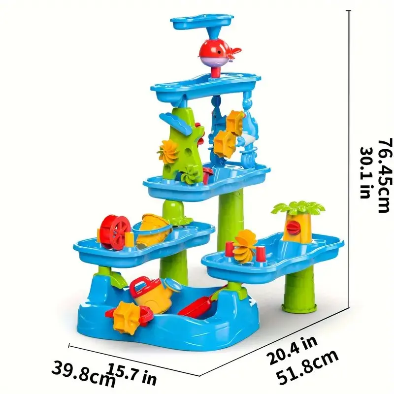 Sand Water Table, Sandbox Table Kids Activity Play Table Summer Outdoor Toys Boys Girls Christmas Halloween Gift 5