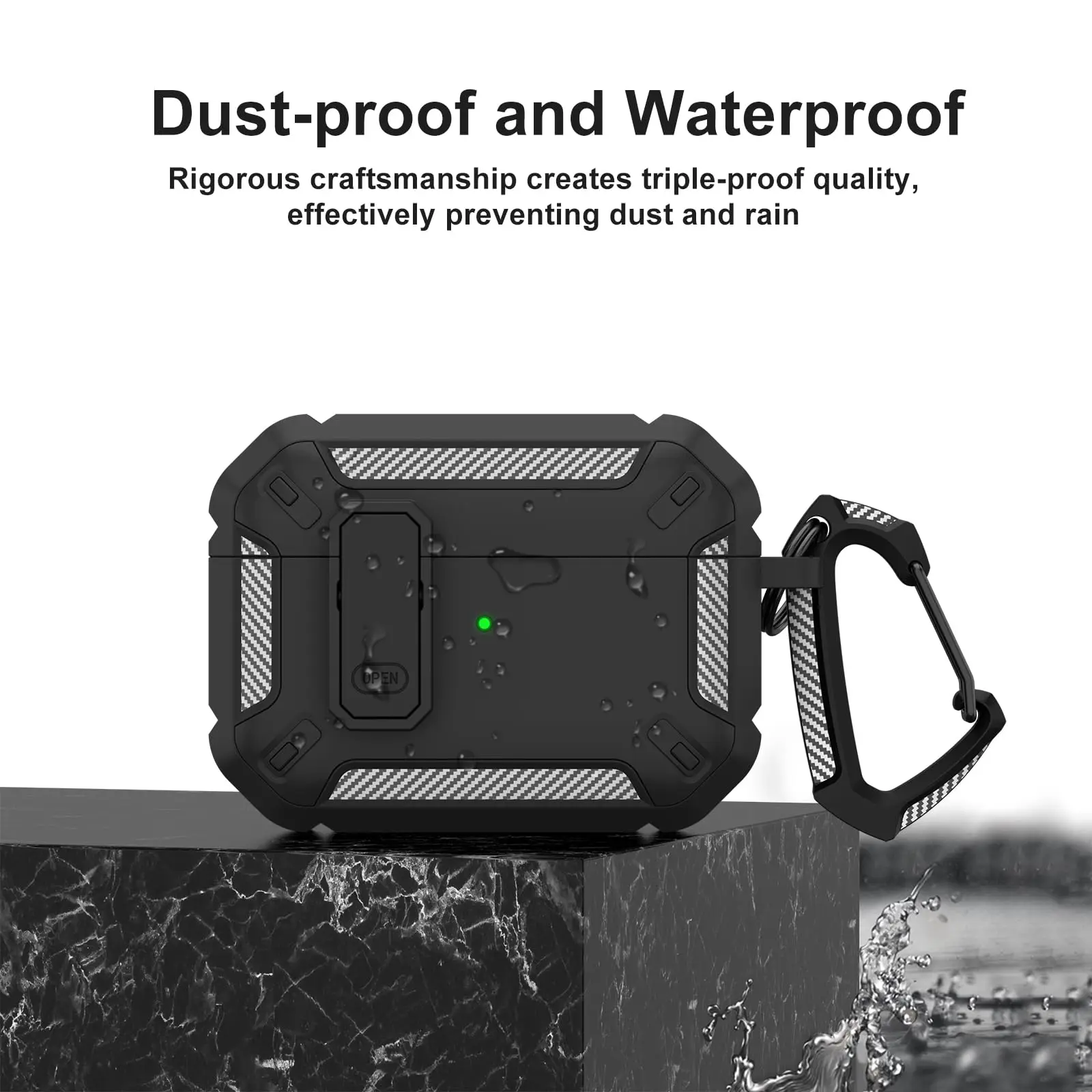 Secure Lock Protective AirPods Case with Cleaning Kit & Keychain