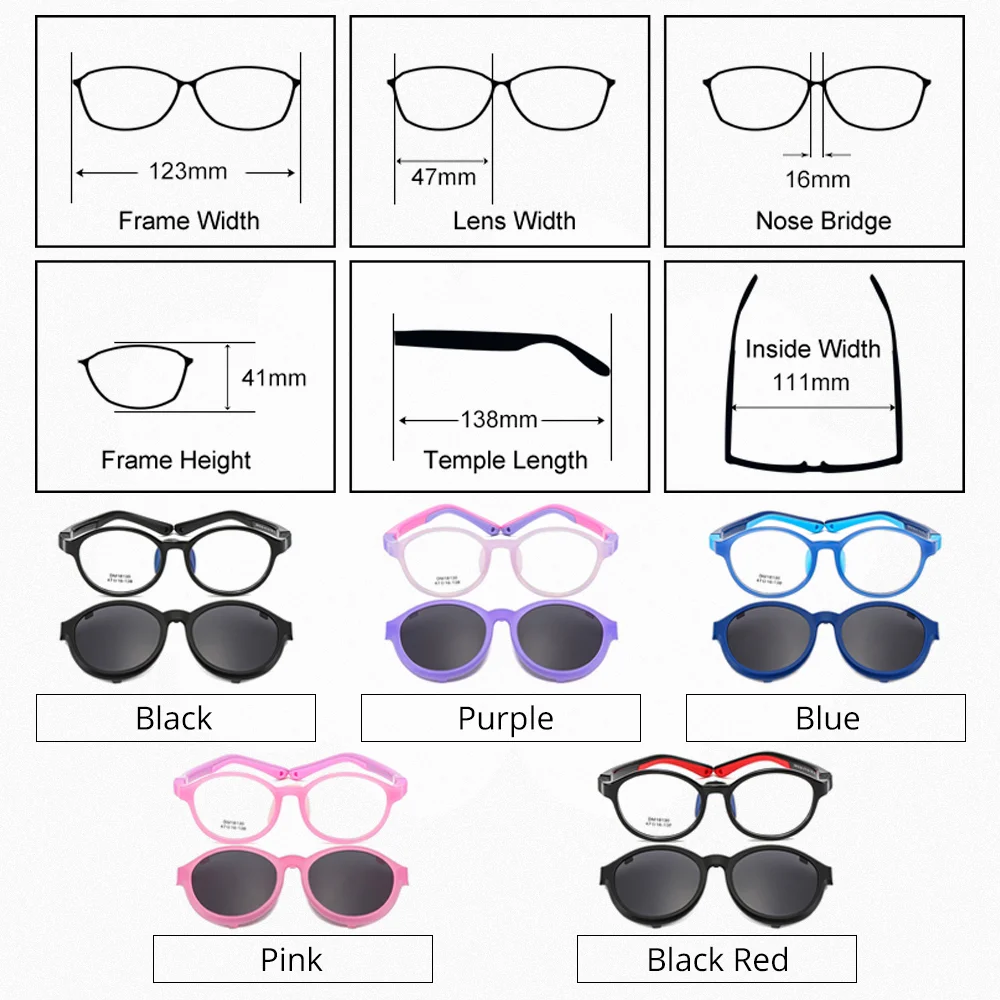 2 in 1 Clip On Glasses Kids Polarized Flexible Children's Sun Glasses Anti-glare Round uv400 Sunglasses for Baby Oculos Kids Sunglasses Children Sunglasses