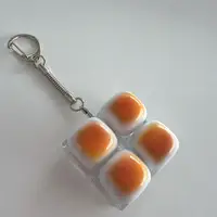 1/4/9Keys Bread Keyboard Keycaps Keychain Fidget Toys Stress Relief Clicker Sensory Toys Button Keycap Keyring for Adult Kids 4