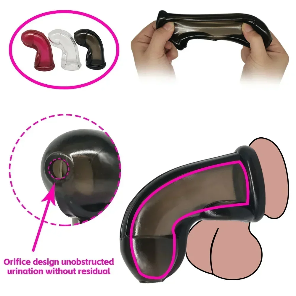 Penis Chastity Cage Penis delayed ejaculation soft closed body cock soft glue penis cover chastity cage style anti-erectile