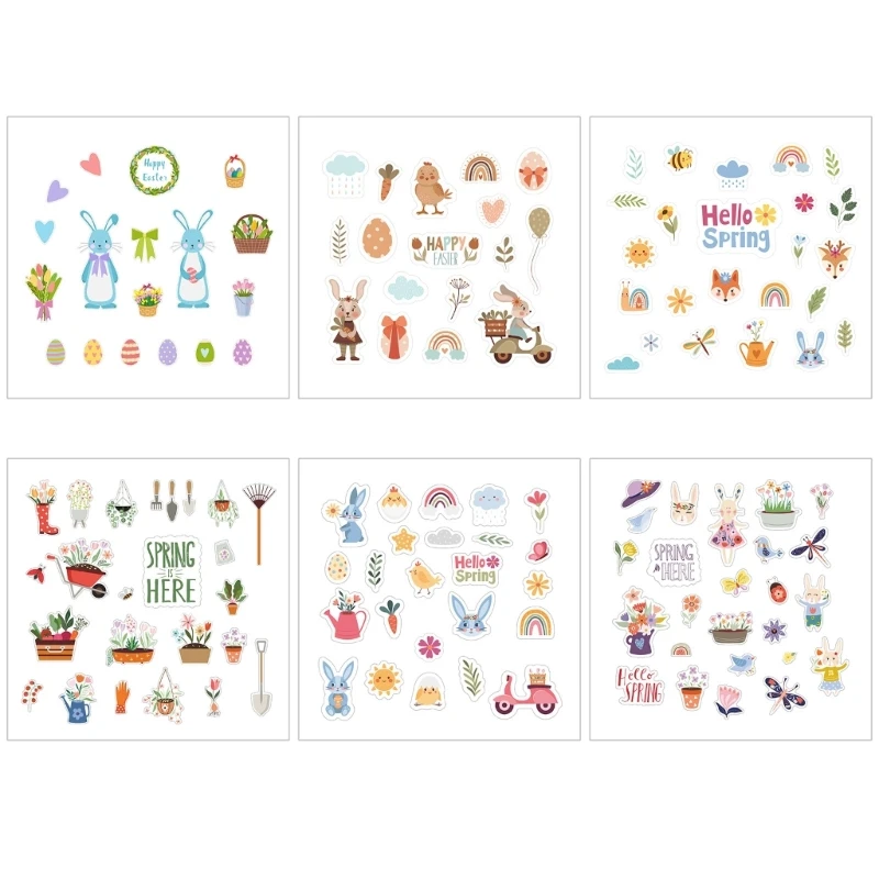 

Holiday Decorative Fridge Magnets Sticker Festive Easter Rabbits Door Decors