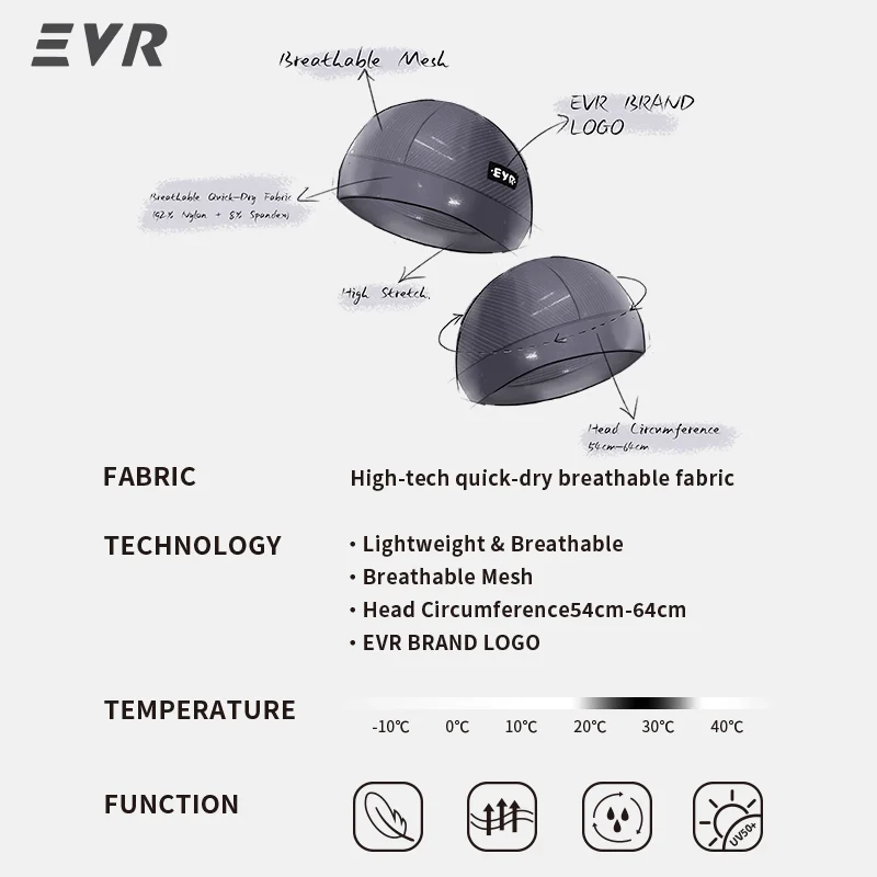 EVR 자전거 라이딩 캡 여름 항균 통기성 속건성 로드 바이크 땀 흡수 캡 사이클링 후드 라이닝 캡