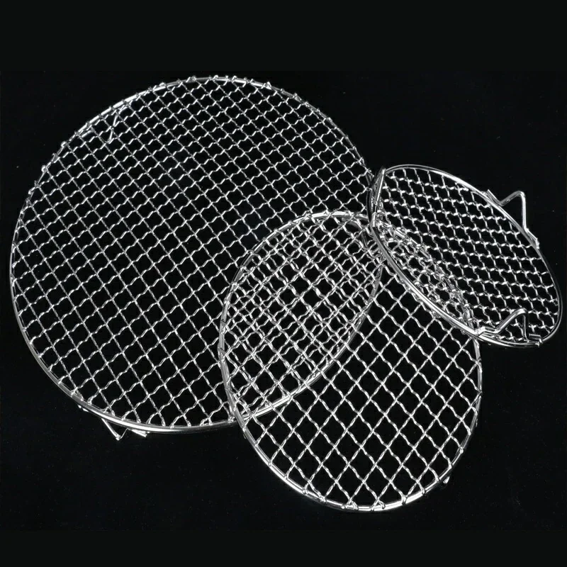 304 stainless steel round barbecue BBQ grill net meshes racks grid round grate Steam net Camping Hiking Outdoor Mesh Wire Net smoker accessories grill replacement parts